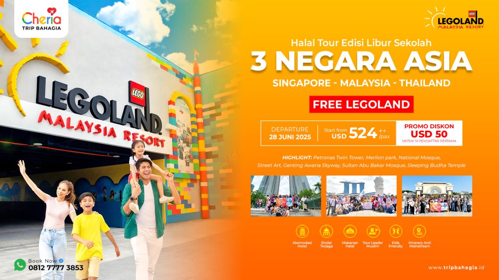 wisata halal liburan sekolah tiga negara